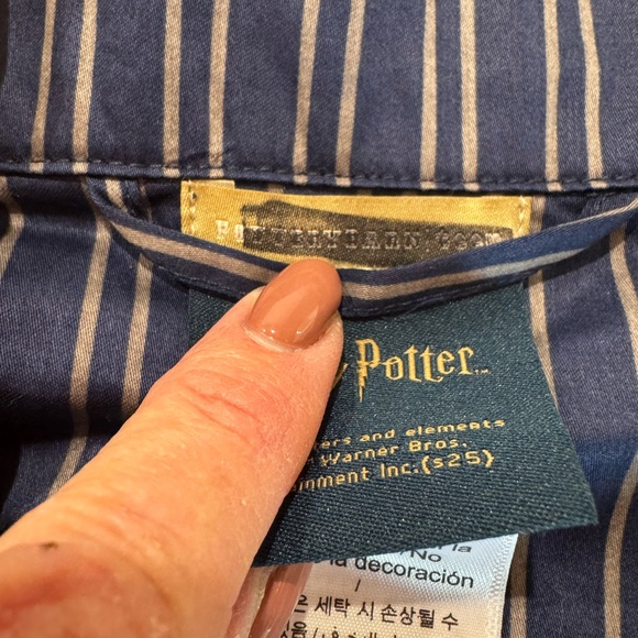 Pottery Barn teen Harry Potter Ravenclaw Pajama Set Navy Stripe Large - Picture 5 of 7